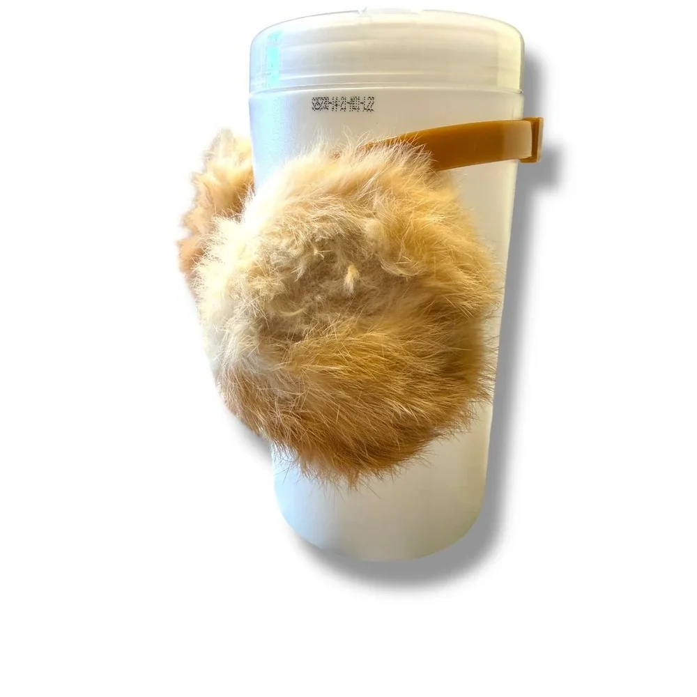 Vintage Rabbit‎ Fur Earmuffs Tan Adjustable Soft Cold Weather Winter Cozy